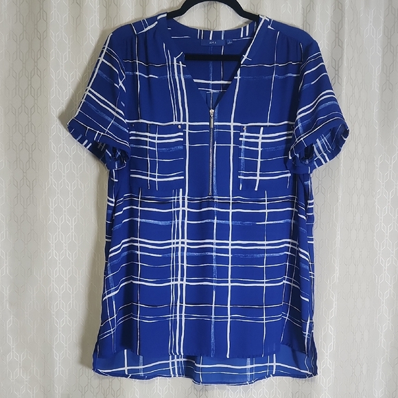 Apt. 9 Tops - Apt. 9 Women's Blue and White Plaid Blouse